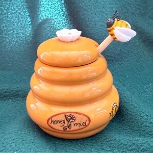 Source Unknown Honey Pot with Bee Accent - Yellow bee